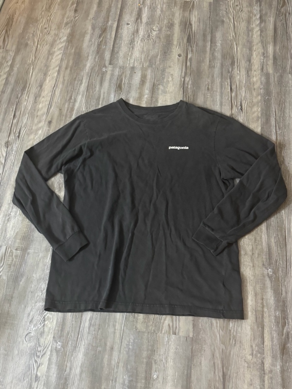 Patagonia Black Long-Sleeve Crew with Chest Logo